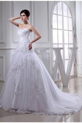 Abito da Sposa Senza Maniche Senza Spalline Allacciato in Tulle Principessa