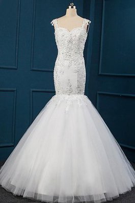 Abito da Sposa in Tulle in Pizzo Naturale Senza Maniche Cuore