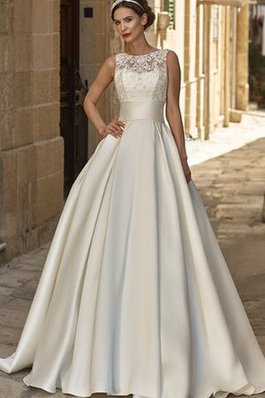 Abito da Sposa Senza Maniche decorato V-Scollo Elegante in Pizzo