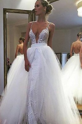 Abito da Sposa A-Line in Tulle Naturale Conotta Senza Maniche