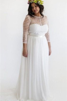 Abito da Sposa in Chiffon in Pizzo A Terra A-Line a Riva