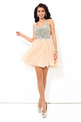 Abito da Cocktail Conotta Naturale in Chiffon A-Line Mini