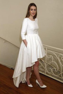 Abito da Sposa Formale E Informale con Piega Vintage Corto Semplice