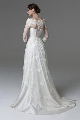 Abito da Sposa A-Line Senza Maniche Bordo Ondulato con Applique Stravagante