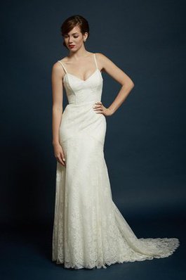 Abito da Sposa V-Scollo Lusso Seducente in Pizzo con Piega