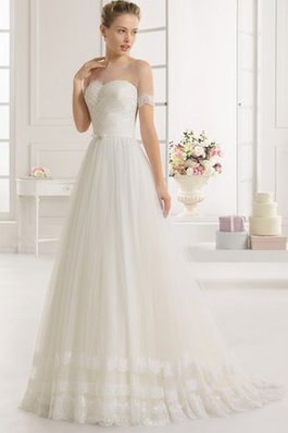 Abito da Sposa Moda Shiena Sheer in Tulle Lungo A-Line