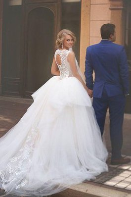 Abito da Sposa con Applique A-Line in Tulle in Pizzo decorato