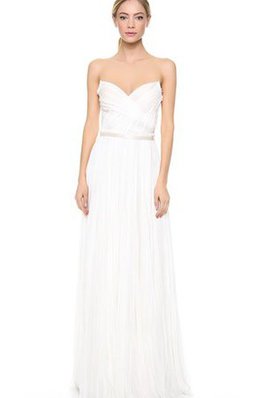 Abito da Sposa in Chiffon con Nastro Naturale con Fusciacca A Terra