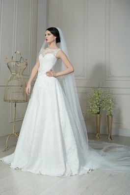 Abito da Sposa in Pizzo Largo Senza Maniche A-Line con Fiore