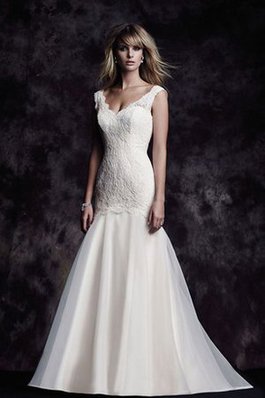 Abito da Sposa Schiena Nuda a Chiesa Sexy Moda V-Scollo