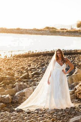 Abito da Sposa A Terra Cerniera Naturale Senza Maniche A-Line