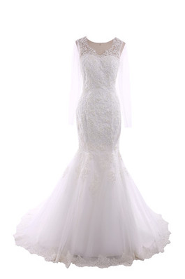 Abiti da Sposa A-Line Semplice in Tulle Shiena Sheer Ampio