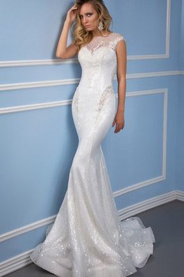 Abito da Sposa in Pizzo con Applique A Terra Lungo Senza Maniche