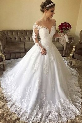 Abito da sposa spazzola treno formale favola lunghi scollegato vintage