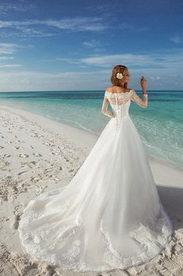 Abito da Sposa Stravagante in Pizzo Fuori dalla spalla Allacciato Coda A Strascico Corto