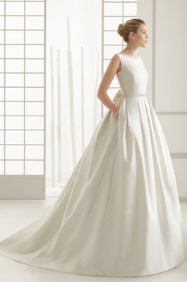 Abito da Sposa in Raso Elegante Profondo V-scollo A-Line Romantico