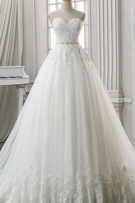 Abito da Sposa Alta Vita con Applique Impero Ball Gown Cuore