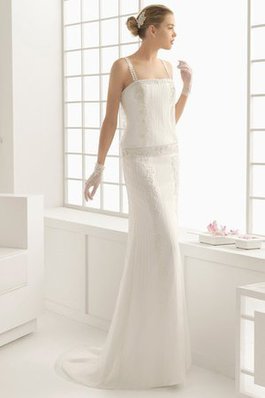 Abito da Sposa Originale Particolare in Pizzo con Applique Senza Maniche