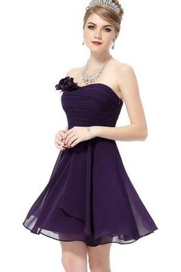 Vestito Laurea Senza Maniche Mini Cuore Senza Spalline in Chiffon