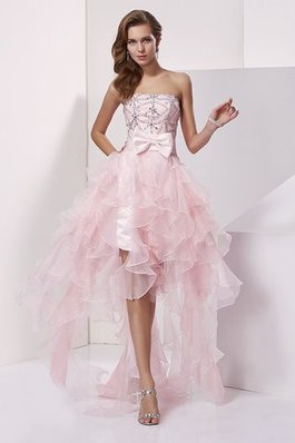 Abito Homecoming con Perline in Organza Alta Vita Asimmetrici A-Line