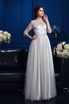 Abito Mamma Sposa A Terra Lungo con Applique Tondo A-Line