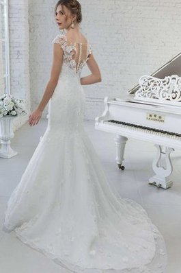 Abito da Sposa Stravagante con Bottone in Pizzo V-Scollo Sirena