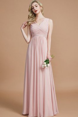 Abito da Damigella Principessa A Terra in Chiffon A-Line Cerniera