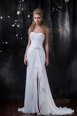 Abito da Sposa Cuore con Festone Tubino Moda Senza Maniche