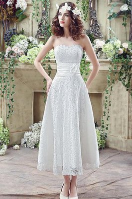 Abito da Sposa Cuore con Fiore Semplice Corto All Aperto