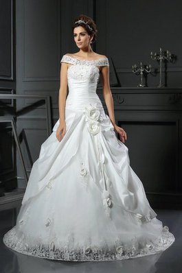 Abito da Sposa in Raso Ball Gown Coda A Strascico Cappella Allacciato Senza Maniche