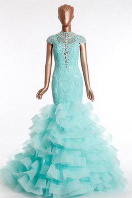 Abito Quinceanera in Tulle con Ricamo Naturale Cappellino con Perline