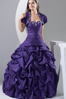 Abito Quinceanera con Stropicciato con Ricamo Ball Gown Cuore