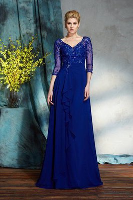 Abito Mamma Sposa A-Line Cerniera con Paillette in Chiffon Naturale