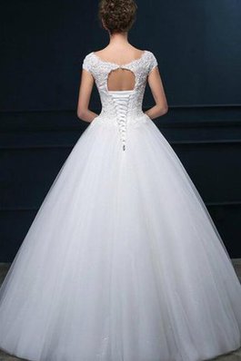 Abito da Sposa Senza Maniche in Pizzo in Tulle Naturale Cappellino