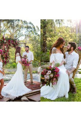 Abito da Sposa in Pizzo Seducente con Manica Corte Cerniera Semplice