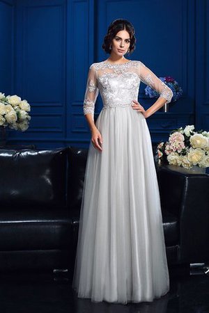 Abito Mamma Sposa A Terra Lungo con Applique Tondo A-Line