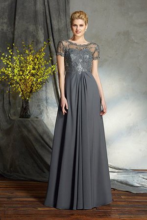 Abito Mamma Sposa A-Line Tondo con Applique Cerniera in Chiffon