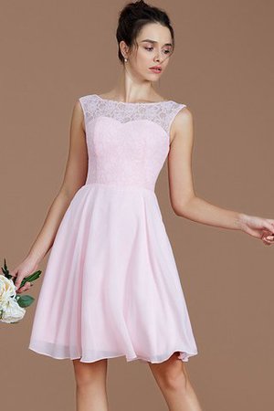 Abito da Damigella Principessa A-Line in Chiffon Mini Barchetta