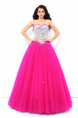 Abito Quinceanera Allacciato Cuore Lunghi Ball Gown Senza Maniche