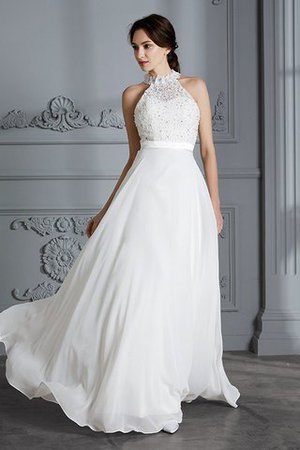 Abito da Sposa Principessa Senza Maniche in Chiffon A Terra A-Line