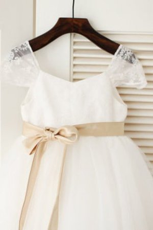 Abito da Cerimonia Bambini Ball Gown Senza Maniche con Fusciacca in Tulle Tondo