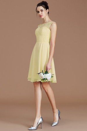 Abito da Damigella Principessa A-Line in Chiffon Mini Barchetta