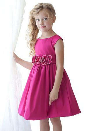 Abito da Cerimonia Bambini Cerniera in Taffeta Barchetta Cappellino con Fiore