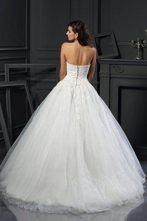 Abito da Sposa Senza Maniche Ball Gown Alta Vita con Perline Cerniera