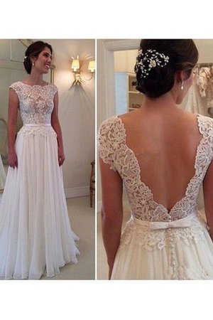 Abito da Sposa Tondo A-Line A Terra in Chiffon Senza Maniche