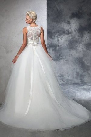 Abito da Sposa Lunghi Barchetta Coda A Strascico Cappella Ball Gown Senza Maniche