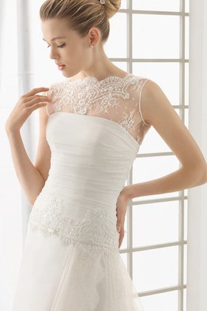 Abito da Sposa in Pizzo con Festone Semplice Senza Strap a Chiesa