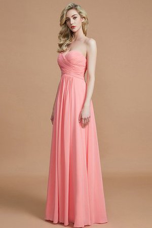 Abito da Damigella in Chiffon Naturale Principessa A Terra Senza Maniche