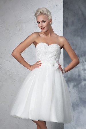 Abito da Sposa Al Ginocchio Mini Senza Maniche Cuore Cerniera