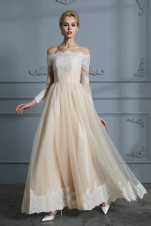 Abito da sposa semplice speciale naturale oscillare in tulle a-line